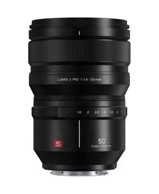 LUMIX S PRO 50mm f/1.4 Lens for L Mount, Bundle with Flashpoint Zoom Li-on X R2 TTL Round Flash Speedlight, 82mm Filter Kit, Lens Wrap