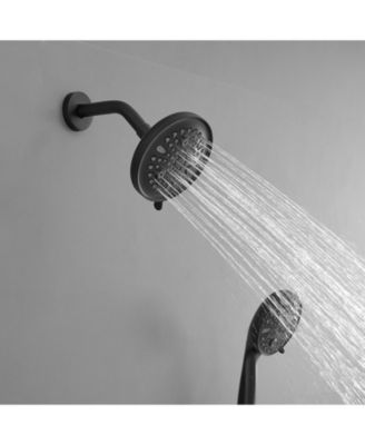 Single-Handle 1-Spray Round Rain Shower Faucet Set with Rain Shower Head & Hand Shower  (Valve Included)