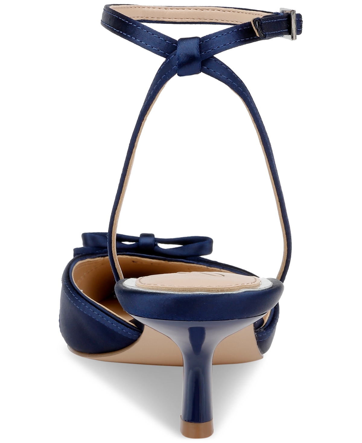 Jewel Badgley Mischka Talasia Ankle Strap Pointed Toe Kitten Heel Pump In Blue