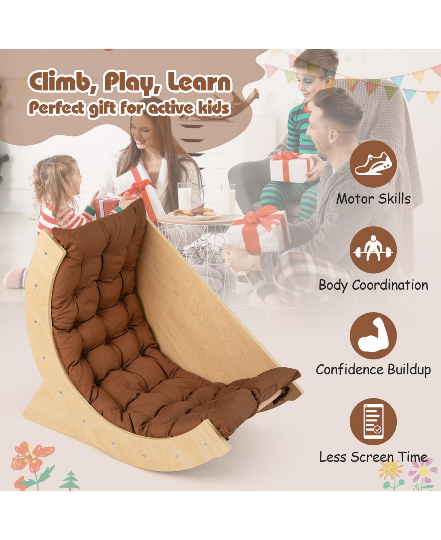 Baby 6-in-1 Montessori Climbing Arch with Cushion