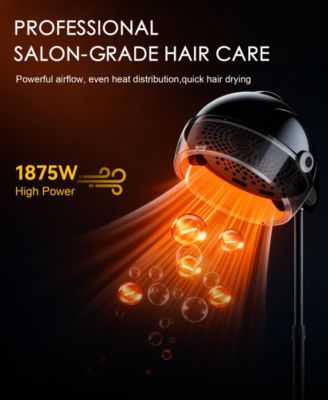 Professional Ionic Standing Hair Dryer with Temperature and Speed Adjustment, 60-Minute Timer, Height Adjustable Design
