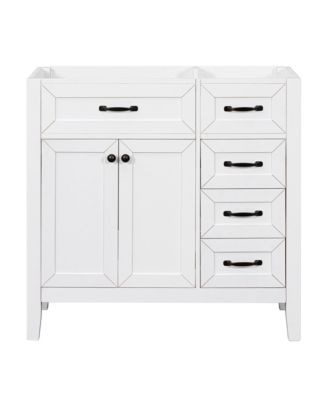 36" Bathroom Vanity, Cabinet Base Only, Bathroom Cabinet with Drawers, Solid Frame and MDF Board