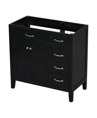 36" Bathroom Vanity, Cabinet Base Only, Bathroom Cabinet with Drawers, Solid Frame and MDF Board