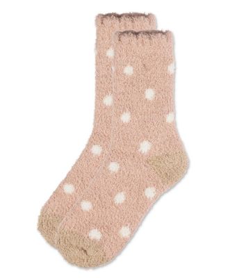 Women's Polka Dot Marshmallow Cozy Crew Socks