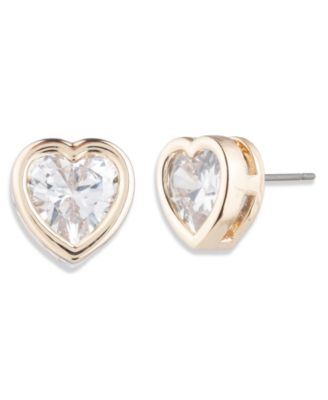 Givenchy - Cubic Zirconia Silver-Tone and Gold-Tone Heart Stud Earrings