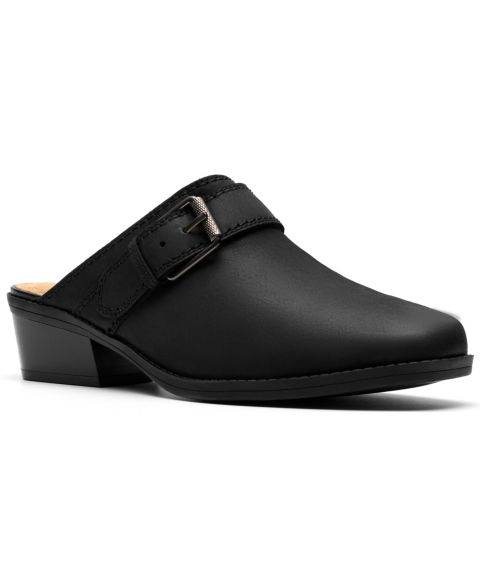 Женские сабо Clarks Danyelle Mist Slip-On Mules, цвет: Чёрный кожаный