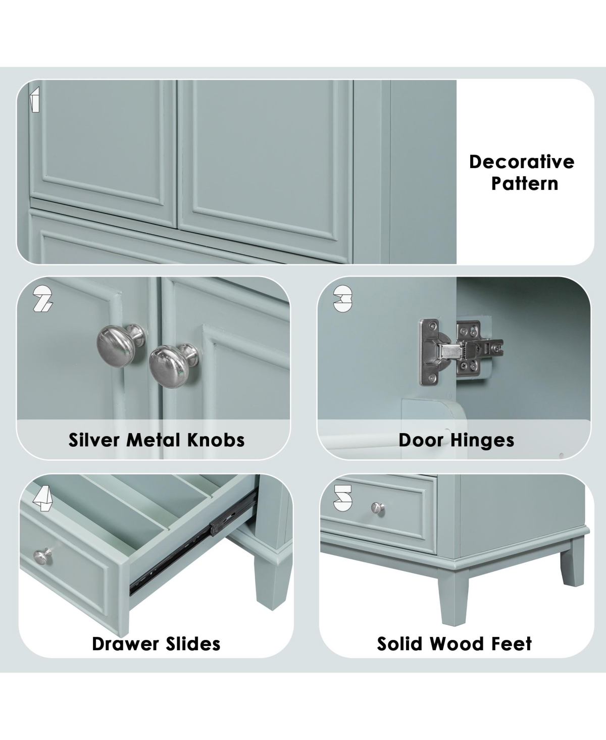 Casainc 30" Bathroom Vanity, Cabinet Base Only, Multi-Functional Cabinet with Doors and Drawer, Solid Frame and Mdf Board