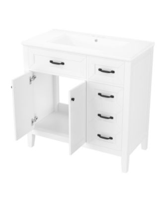 36" Bathroom Vanity with Sink Combo, Cabinet with Drawers, Solid Frame and MDF Board