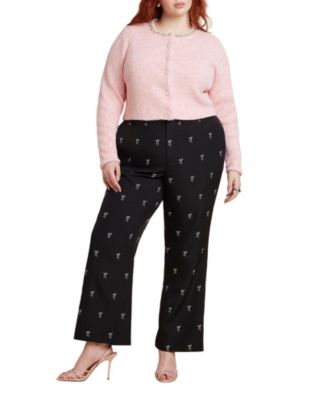 Women's Embroidered Bow Bootcut Trouser
