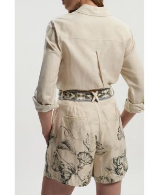 Women's Placed Print Short With Belt