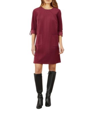 Women's Cord Tunic Dress With Pockets