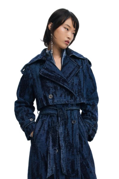 Женские куртки Desigual Degraded denim trench coat