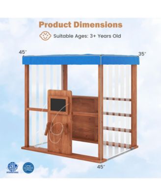 Kids Gas Station Playhouse with Gas Refueling Guns for Aged 3+