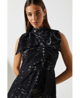 Women's Bow Sleeve Jacquard Dress