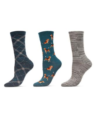 Women's 3 Pair Pack Beagle Crew Socks