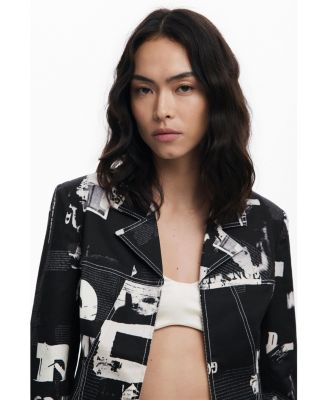 Women's Newspaper zipper blazer