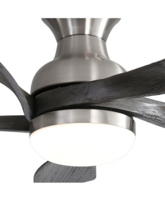 52-inch Modern Minimalist Sand Nickel 5-Blade Flush Mount with LED Light Remote Control Supports 6 Speeds and Timer Function