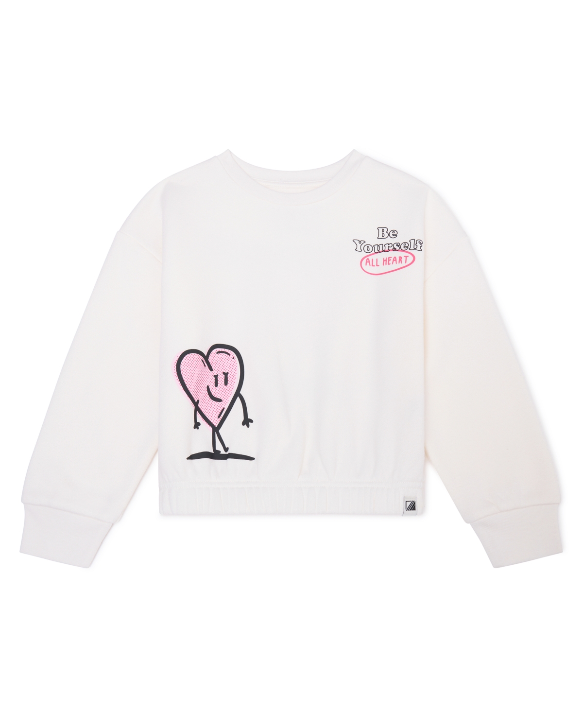 Color Lab Girls 2t-6x Crewneck Long Sleeve Sweatshirt In White