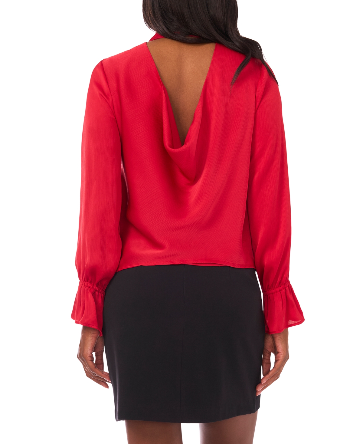 1.state Women's Open Back Long Sleeve Top In Red