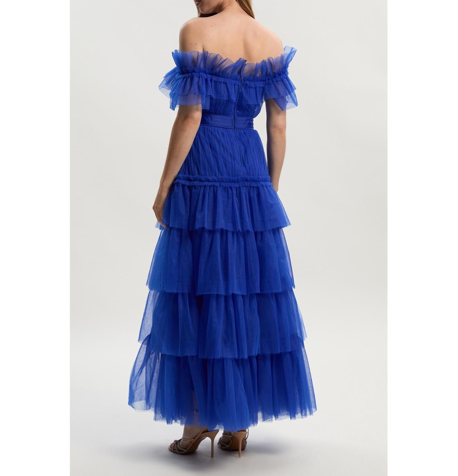 Women's Tulle Off Shoulder Maxi Dress