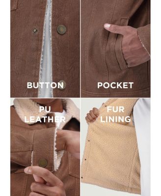 Men's Jacket With Faux Shearling Lining