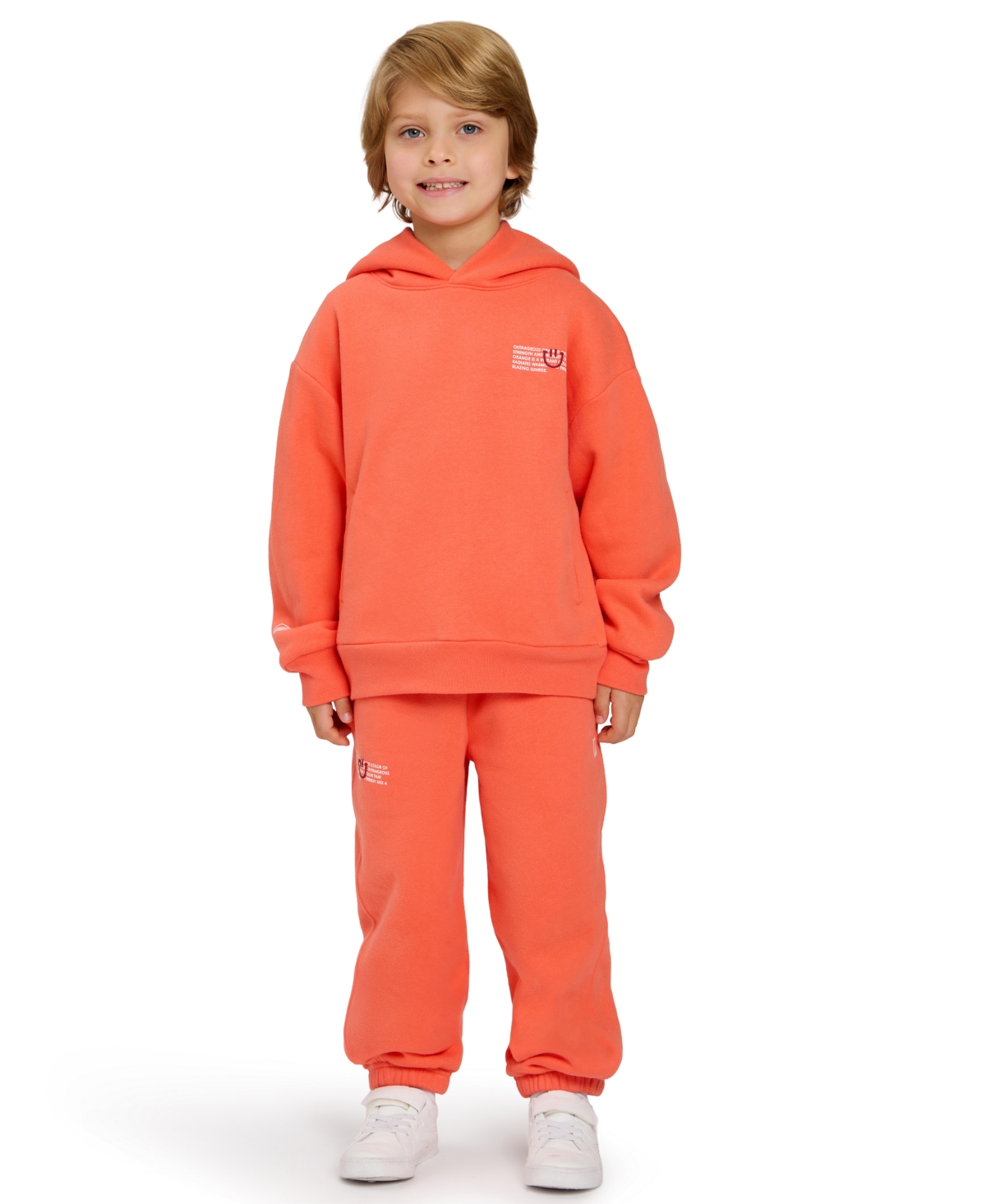 Color Lab Unisex 2t-6x Pull-on Fleece Jogger Pants In Orange