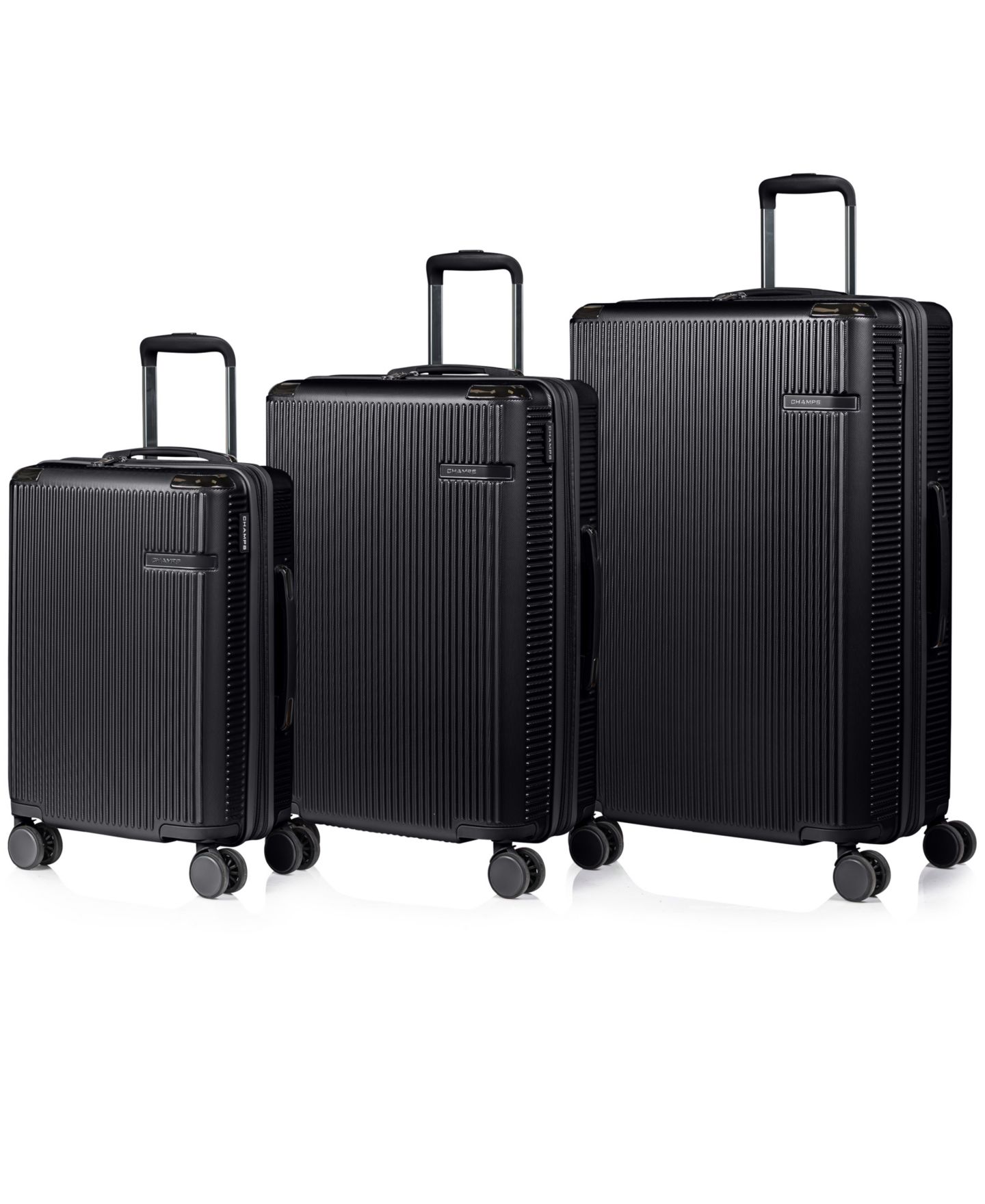 Чемоданы CHAMPS Legacy Collection 3-Pc. Hardside Luggage Set, цвет: Чёрный — фото 1