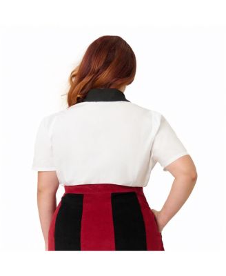 Women's Plus Size 1940s Collared Blouse