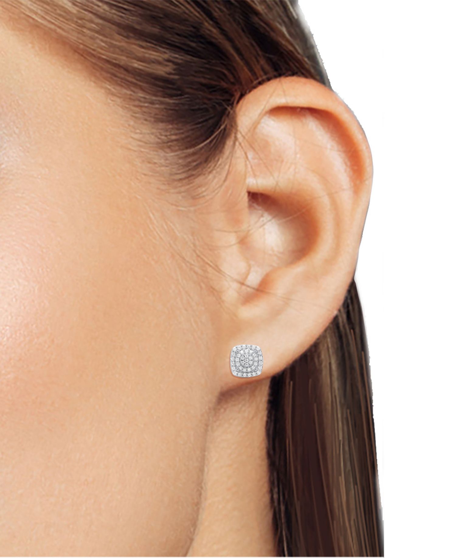 White Diamond Stud Earrings (1/4 ct. t.w.) in Sterling Silver
