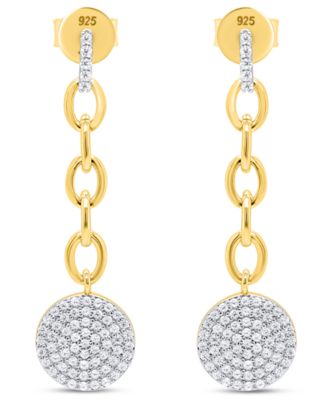 White Diamond Drop Earrings (1/2 ct. t.w.) in 14k Gold Plating with Sterling Silver