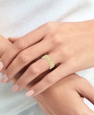 White Diamond Ring (1/4 ct. t.w.) in 14k Gold Plated with Sterling Silver