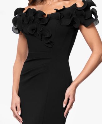 Petite Ruffled Sweetheart-Neck Fit & Flare Gown