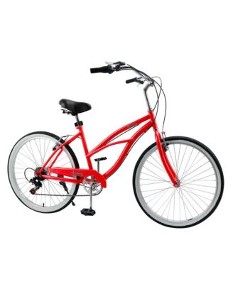26-Inch Beach Cruiser Bike for Adults with Shimano 7-Speed, High-Carbon Steel Frame for Leisure Cycling