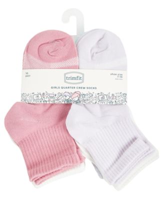Girls' 4-11 Fashion Quarter Socks, 10-Pack Set