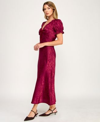 Juniors' Short Sleeves Midi Dress