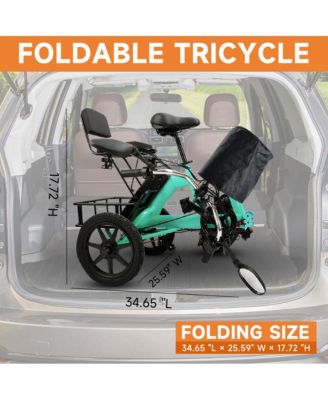Electric Tricycle for Adults E-Trike with 3-Speed 350W Motor & 28-Mile Range | Compact Foldable Design