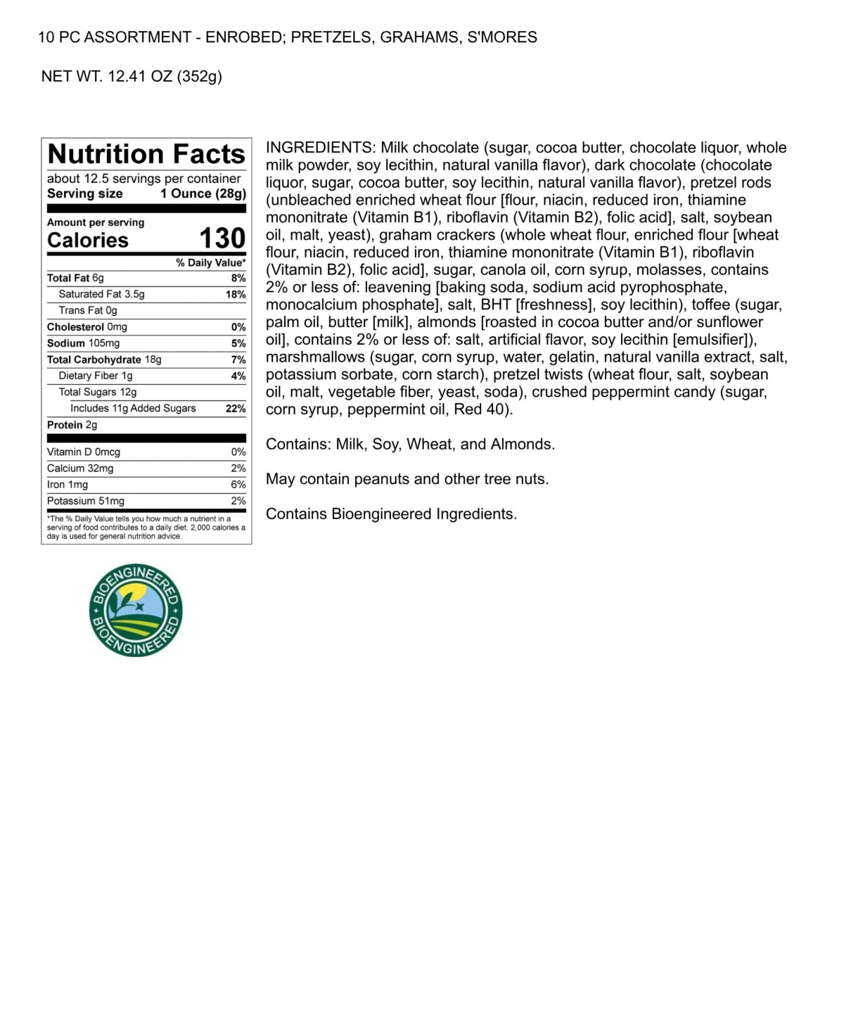 Astor Chocolate Holiday Sampler Box, 10-pc. In Transparent