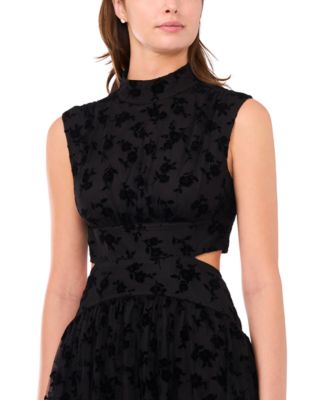 Women's Mock Neck Cut Out Maxi Dress