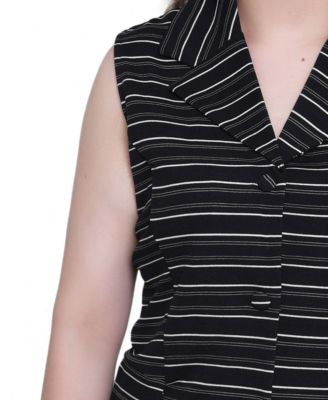 Women's V Neck Sleeveless Scuba Vest Jacket