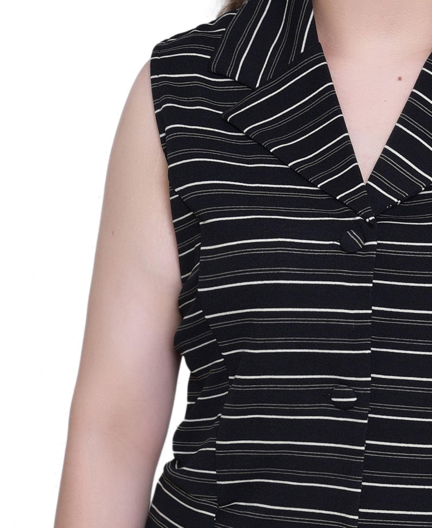 Women's V Neck Sleeveless Scuba Vest Jacket