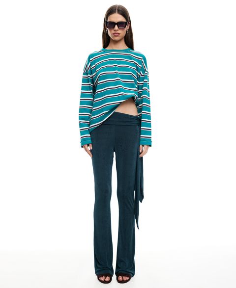 Женские брюки Lioness Butterfly Tie Mid Rise, цвет: Тёмно-зелёный