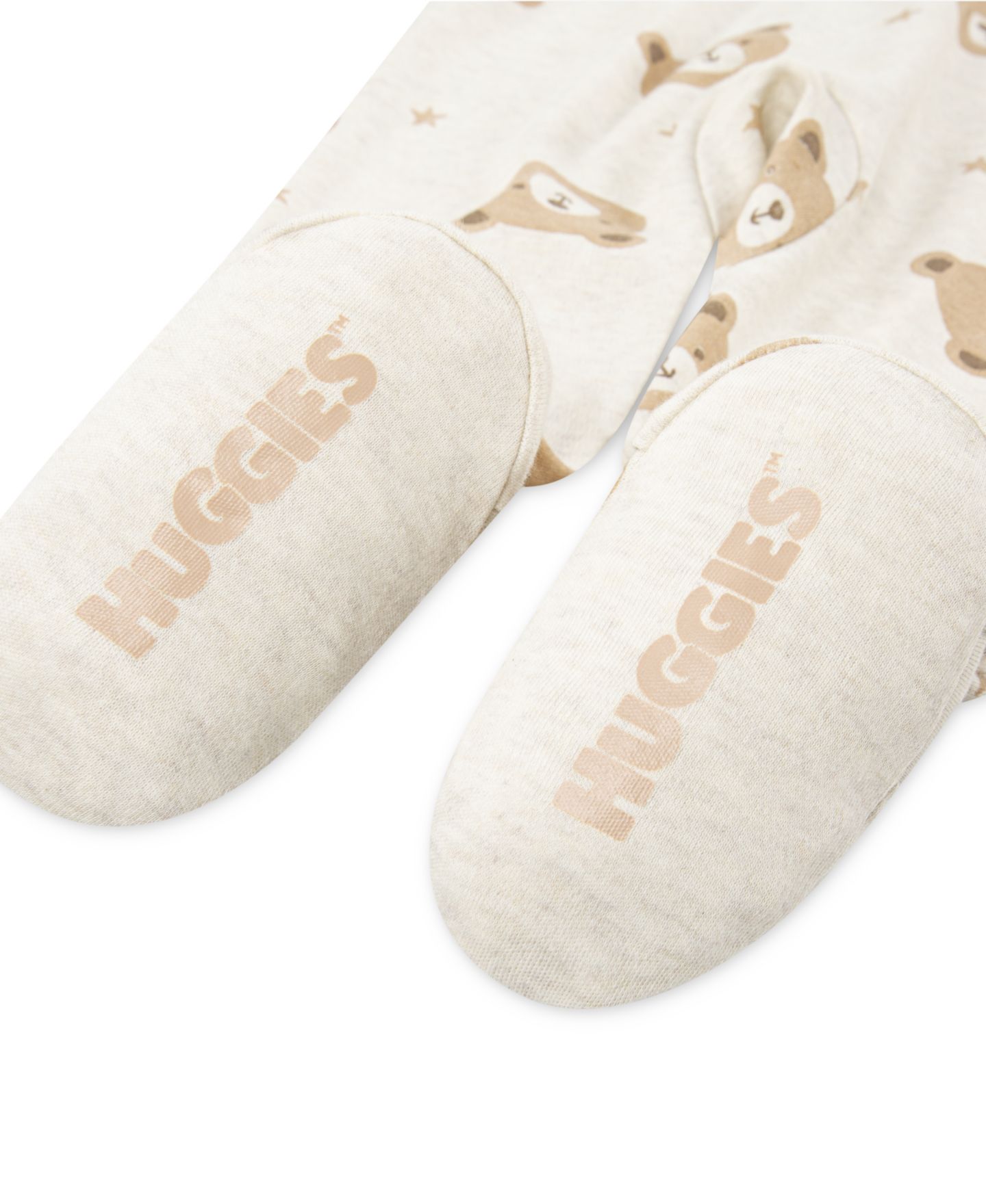 Детский комбинезон с ножками Huggies с принтом, для мальчика, цвет: Песочный меланжевый — фото 3