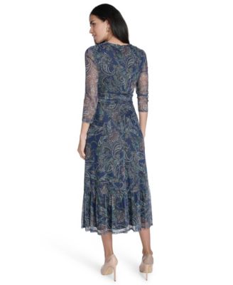 Women's 3/4 Sleeve Ruched Dress