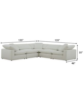 Fog 5-Pc. Fabric L-Sectional Sofa Set