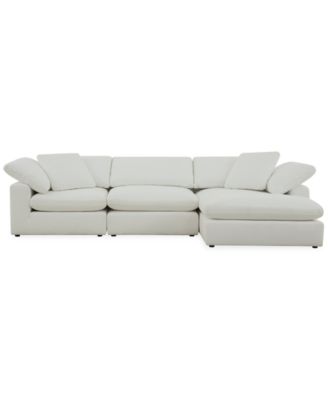 Furniture - Fog 3-Pc Fabric Chaise Sectional