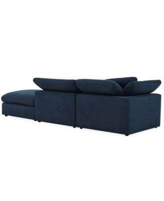 Fog 3-Pc. Fabric L-Sectional Ottoman End Sofa Set