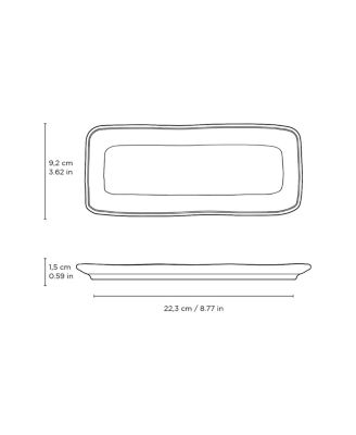 8.6" Stoneware Rectangular Platters, Set of 4