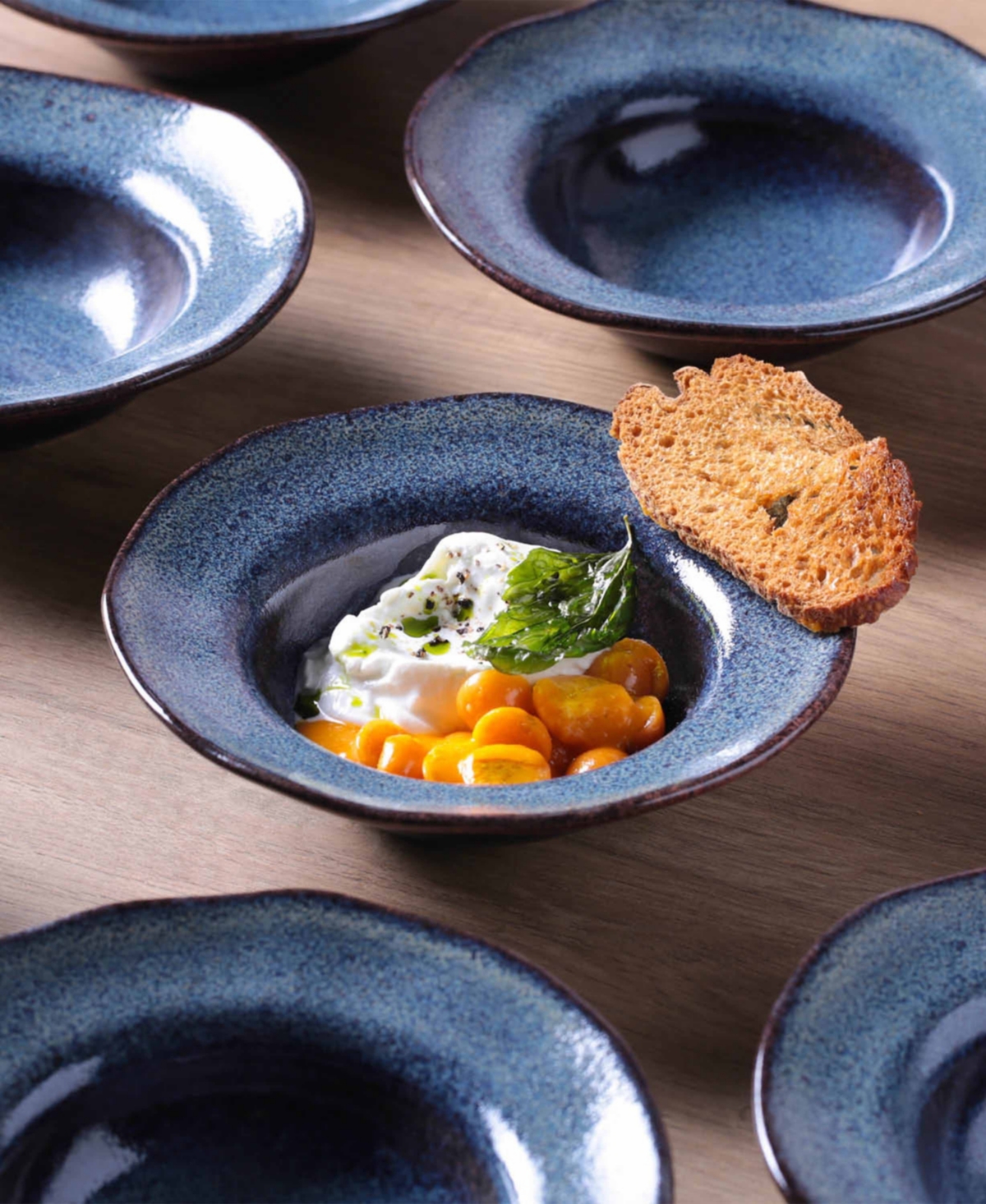 Porto Brasil Stoneware Deep Rim Dessert Plates, Set Of 4 In White
