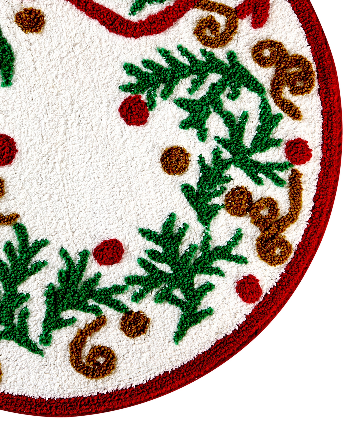 Hallmark Christmas Wreath Tufted Holiday Bath Rug, 30" Round