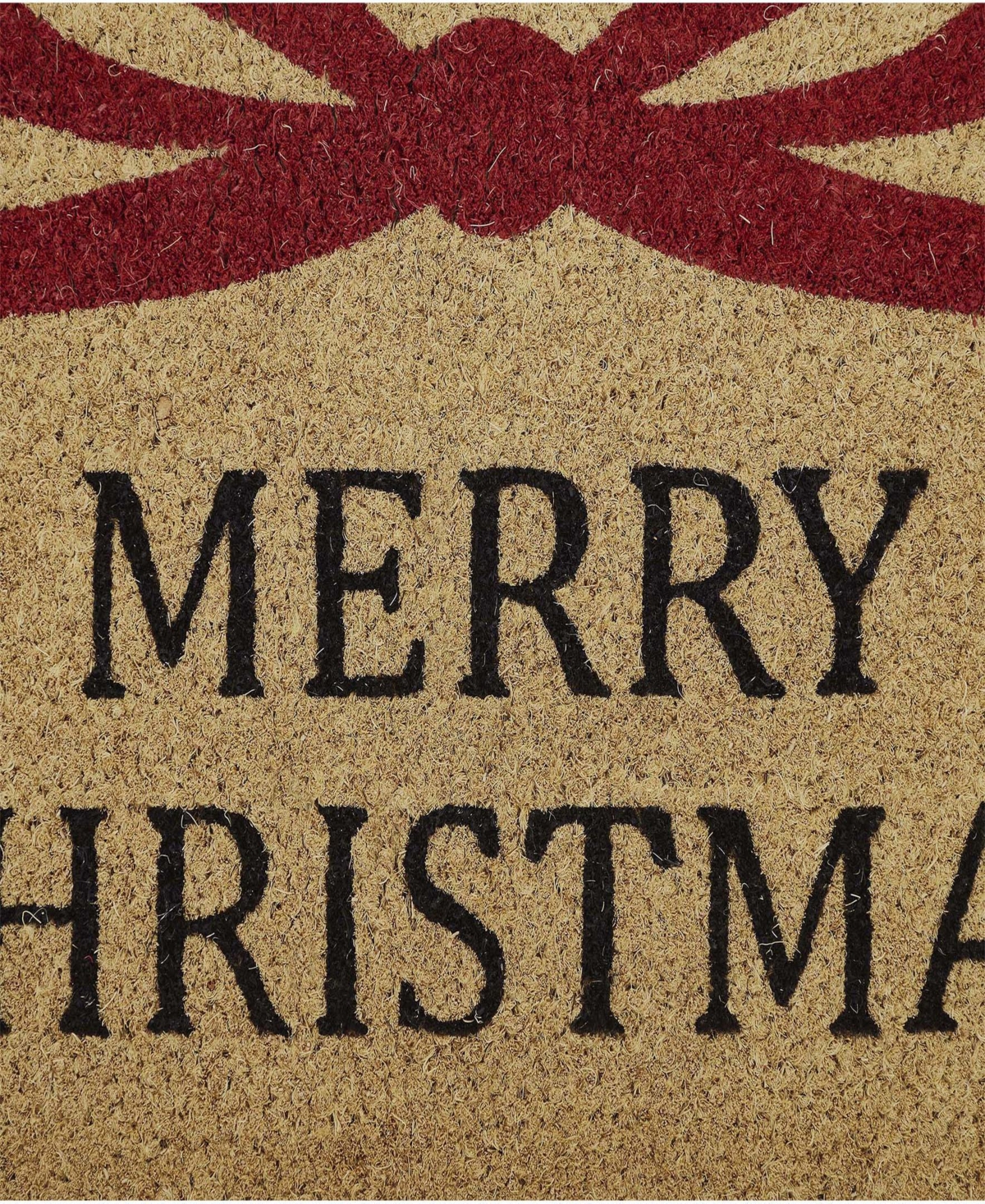Vcny Home Merry Christmas Bow Outdoor Coir Doormat, 18" X 30" In Brown